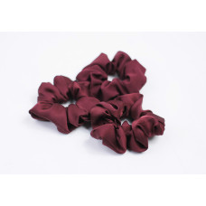 Гумка для волосся шовкова Бордовий