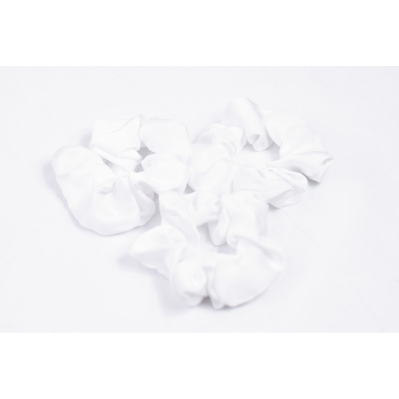 Гумка для волосся шовкова Білий