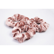 Гумка для волосся велюрова Пудровий