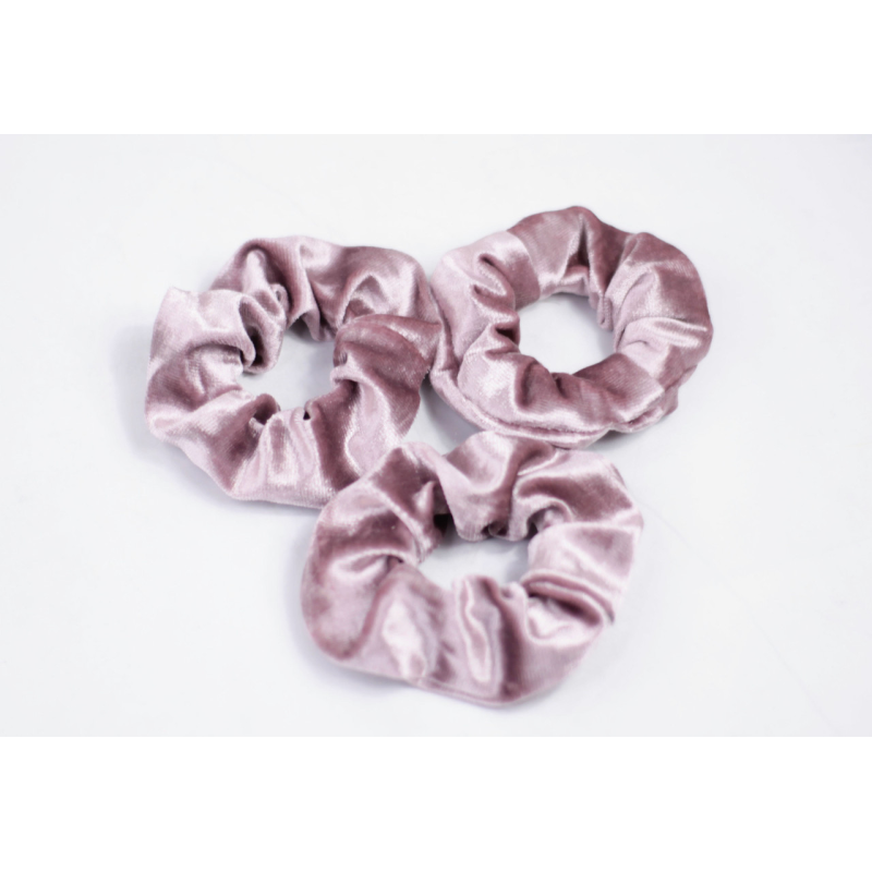 Гумка для волосся велюрова Темна пудра