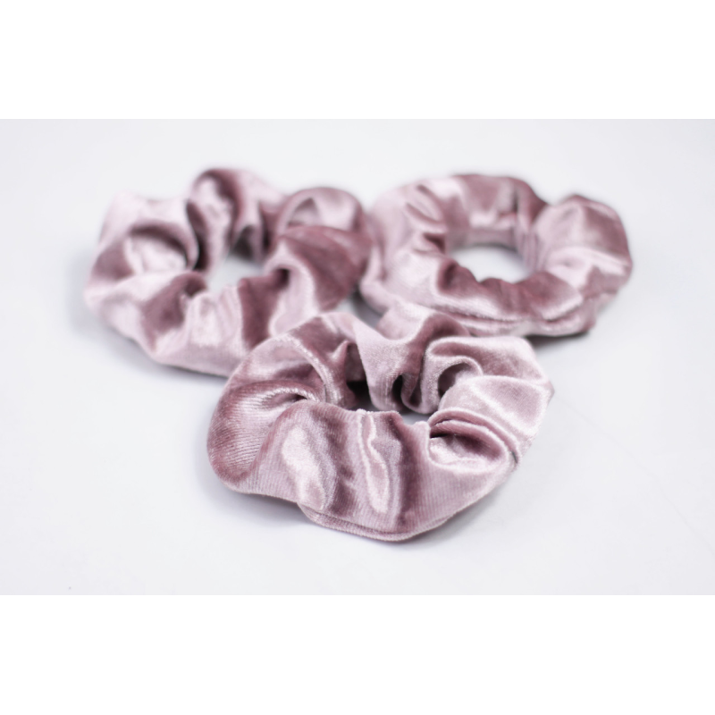 Набір гумок для волосся велюровий Темна пудра