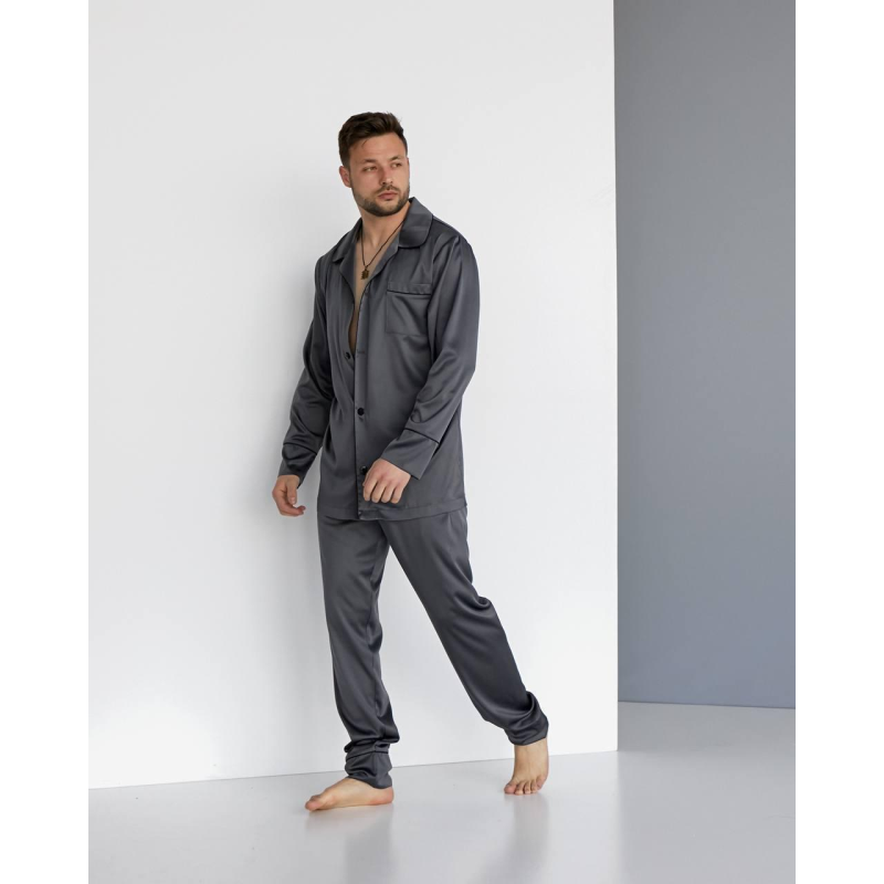 Чоловіча піжама шовкова Графіт, M