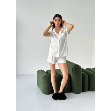 Коплект жіночій шовковий сорочка з шортами