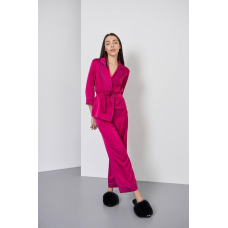 Піжама жіноча шовкова зі штанами Малиновий с/к, XL/2XL