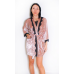 Жіночий домашній комплект піжама з халатиком із мармурового велюру, Пудра, XL