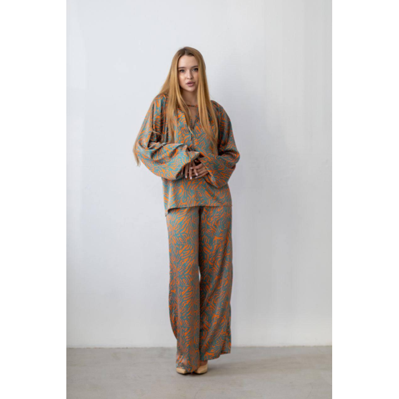 Жіночий шовковий костюм Оранж, S