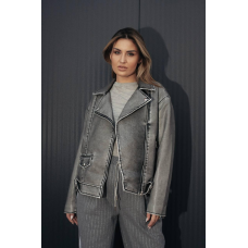 Куртка косуха жіноча подовжена, Сірий S