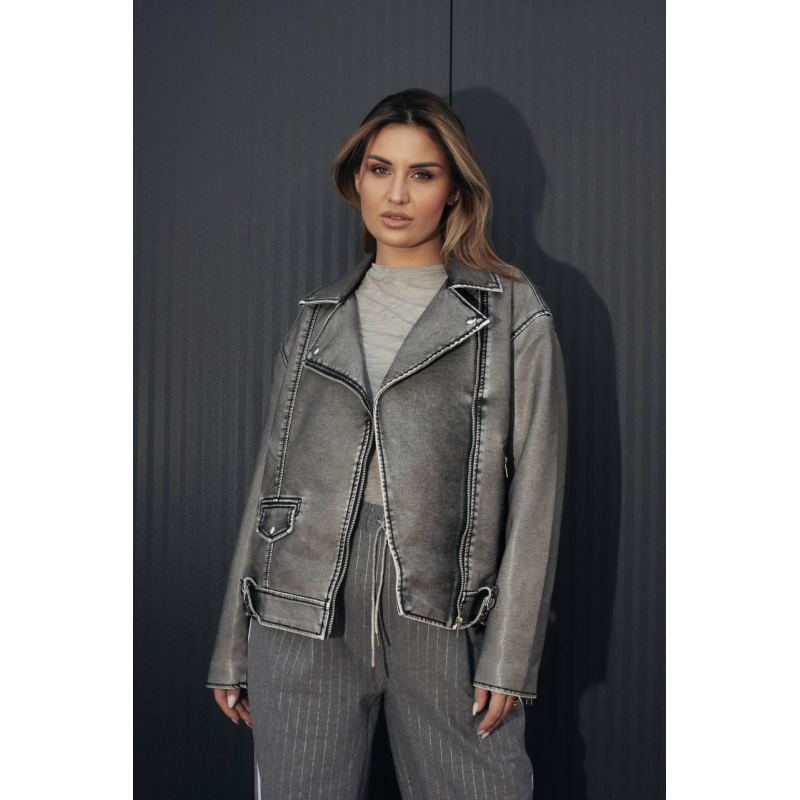 Куртка косуха жіноча подовжена, Сірий S