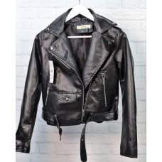 Куртка косуха жіноча весна/осінь,  Чорна