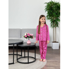 Дитяча піжама із сатину 146-152, Гуччі, Малиновий