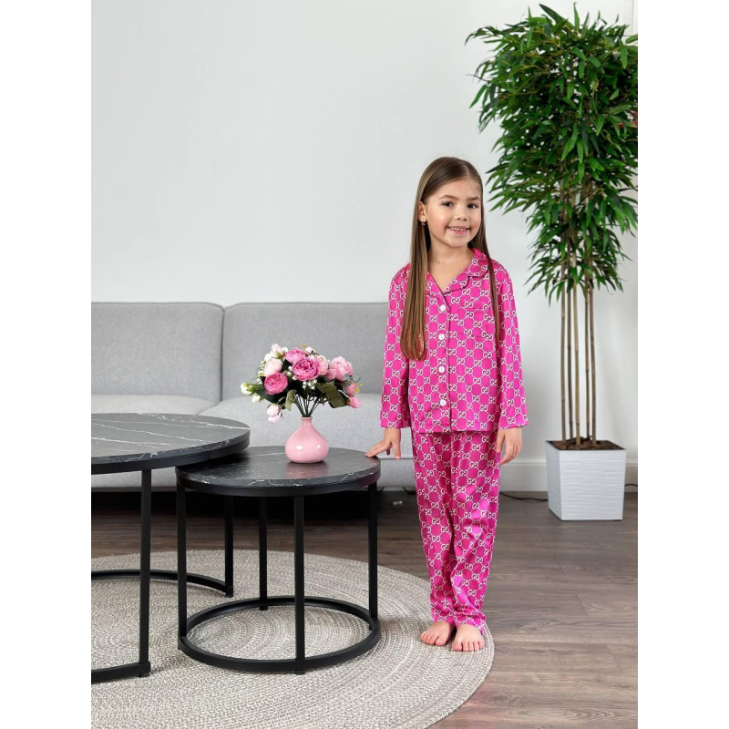 Дитяча піжама із сатину 146-152, Гуччі, Малиновий