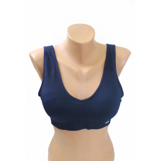 Топ бюстгальтер рубчик з широкою гумкою, Темно-синій, 3XL/4XL