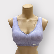 Топ бюстгальтер рубчик з широкою гумкою, Бузковий, L/XL