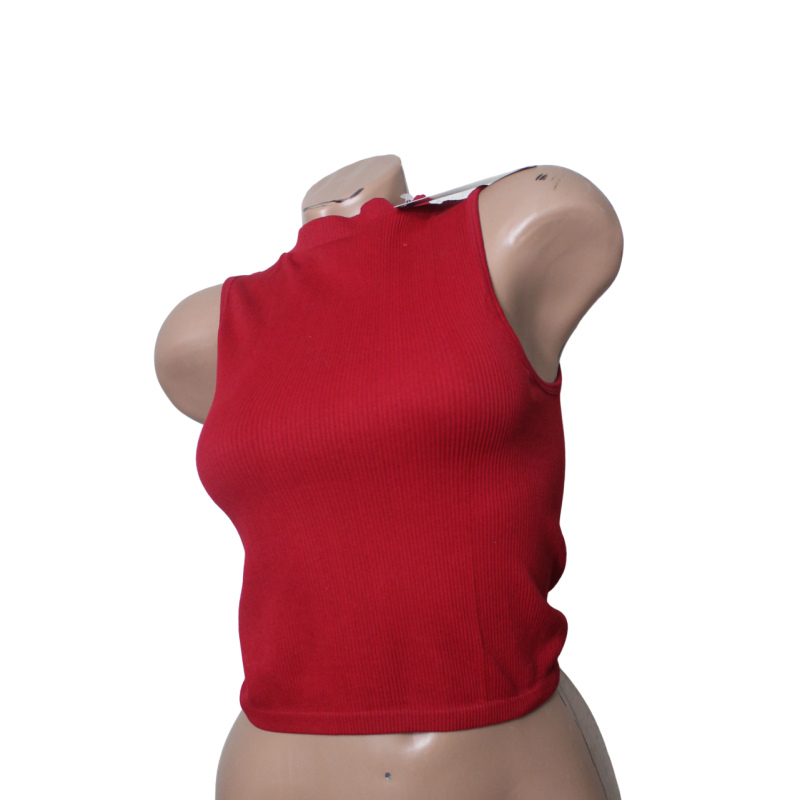 Майка жіноча-топ під горло без рукавів