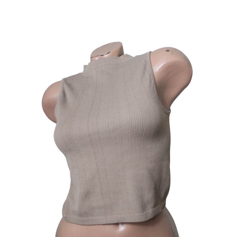 Майка жіноча-топ під горло без рукавів