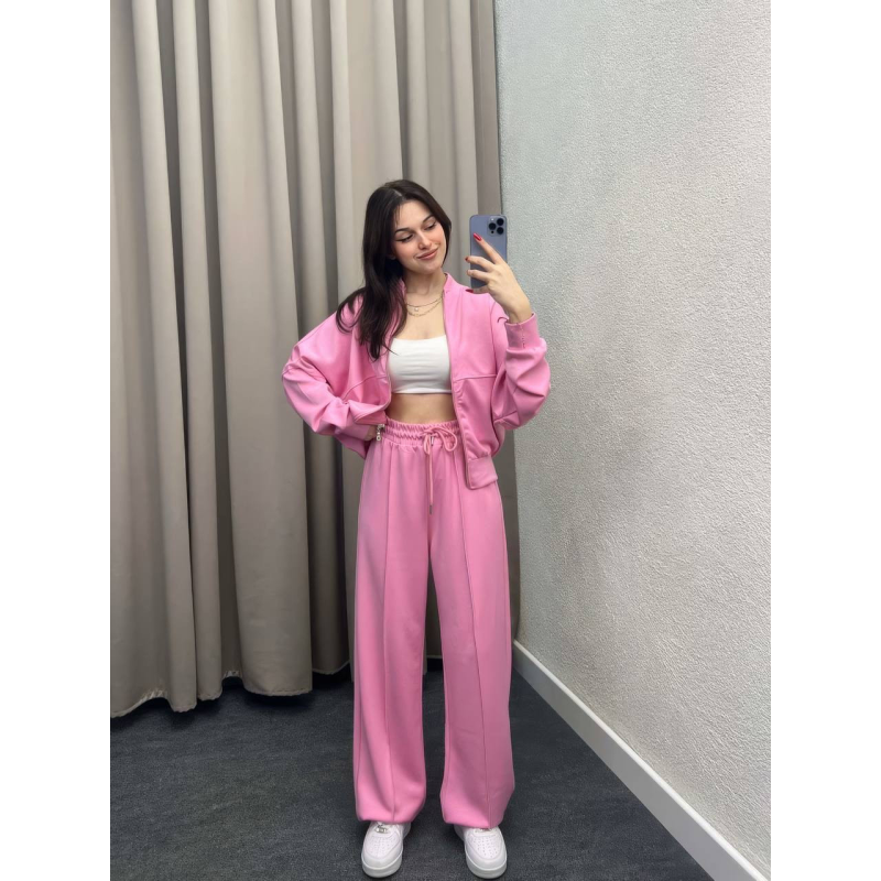 Жіночий костюм-двійка з широкими штанами Барбі, 46/48