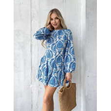 Сукня літня жіноча з відкритою спиною Синій, XS-S