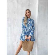 Сукня літня жіноча з відкритою спиною Синій, XL-2XL