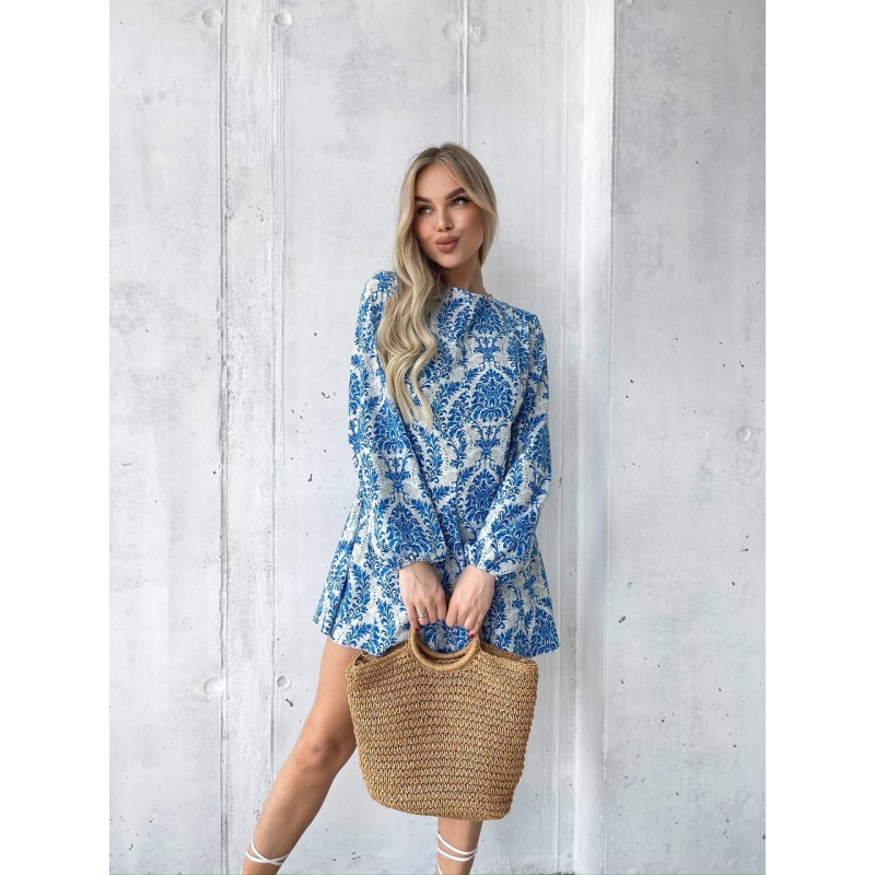 Сукня літня жіноча з відкритою спиною Синій, XL-2XL