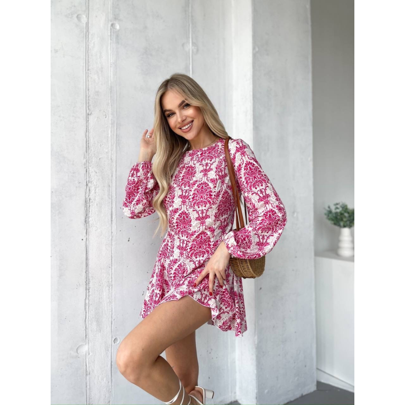 Сукня літня жіноча з відкритою спиною  Малиновий, XL-2XL