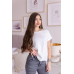 Базова футболка жіноча котон, молочний, S