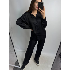 Жіночий шовковий костюм із штанами, XS-S