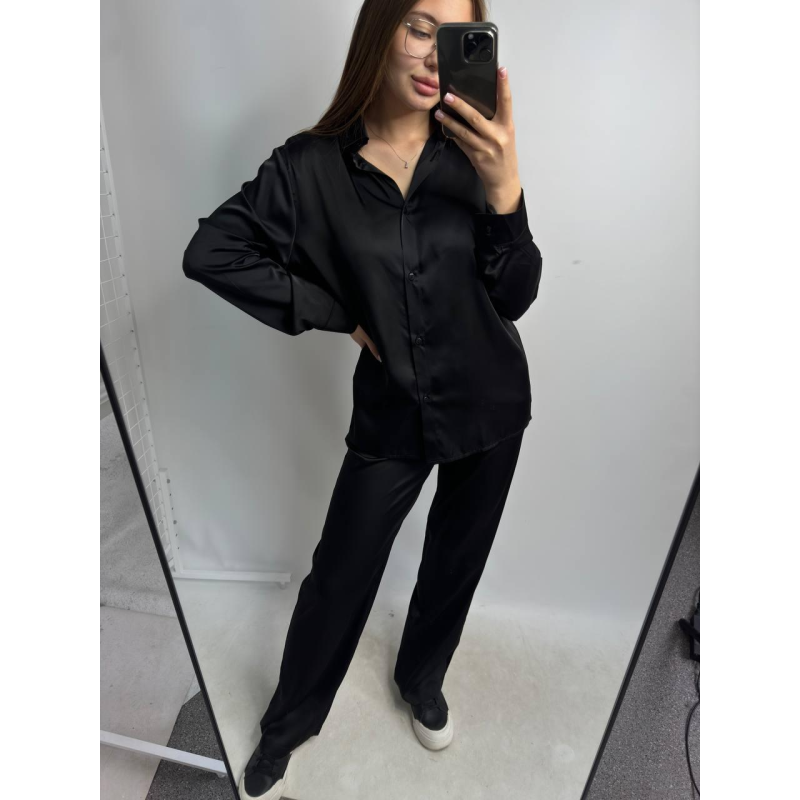 Жіночий шовковий костюм із штанами, XS-S