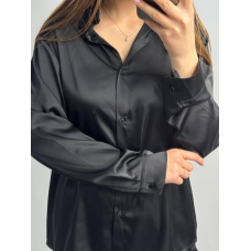 Жіночий шовковий костюм із штанами Чорний, XL/2XL