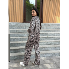 Жіночий шовковий костюм із штанами Беж, XS-S