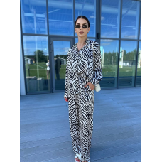 Жіночий шовковий костюм із штанами Зебра, XL/2XL