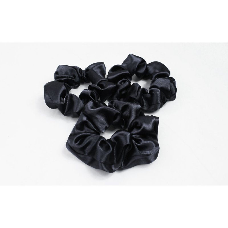 Атласна гумка для волосся Чорний Атласна гумка для волосся Чорний