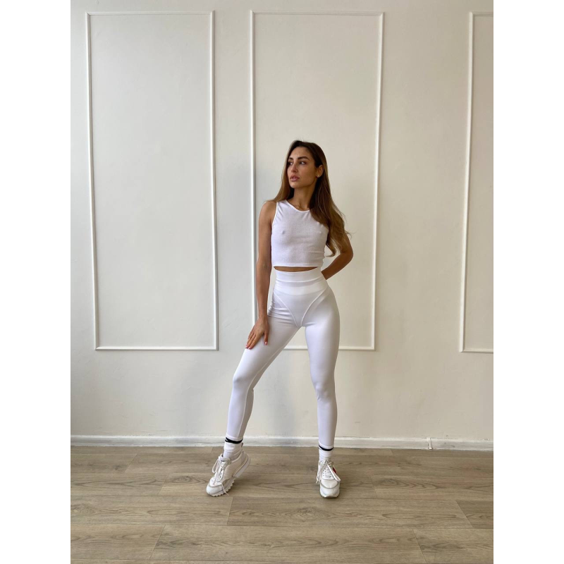 Жіночі легінси з бразильянами Білий, XL