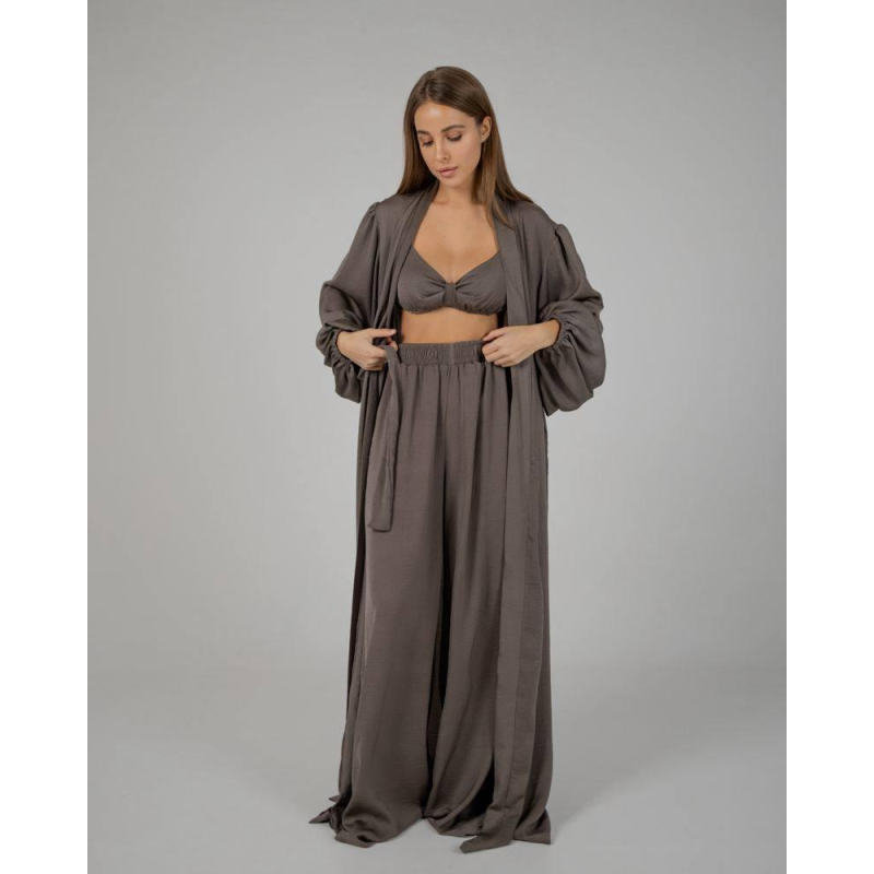 Піжамний костюм-трійка Diana шовк віскоза