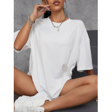 Базова футболка жіноча оверсайз Білий, 46/48