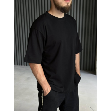 Футболка базова чоловіча оверсайз Чорний, 42/46