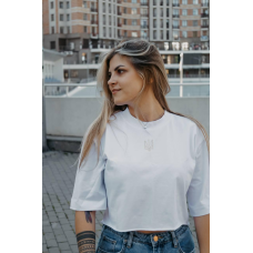 Футболка жіноча укорочена Білий, 46/48