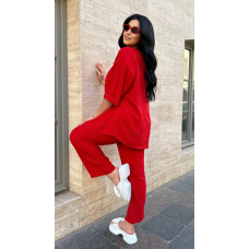 Костюм жіночий трійка зі штанами Червоний, 50/52