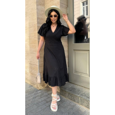 Жіноче літнє плаття міді з прошви Чорне, 58/60