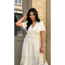 Жіноче літнє плаття міді з прошви Білий, 54/56