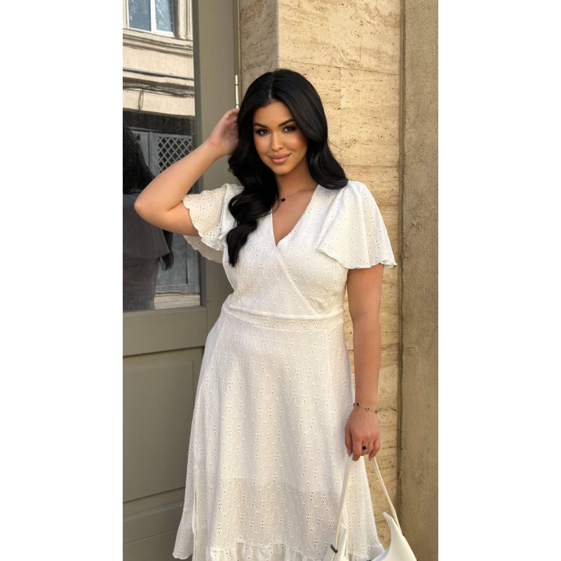 Жіноче літнє плаття міді з прошви Білий, 54/56