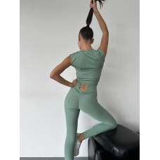 Жіночий фітнес костюм Фісташковий, M