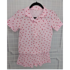 Дитяча муслінова піжама з серцями Рожева р.110-116