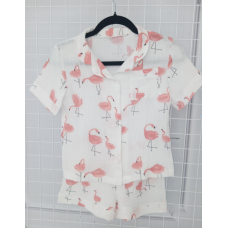 Муслінова піжама дитяча Молочний, Фламінго, 110-116