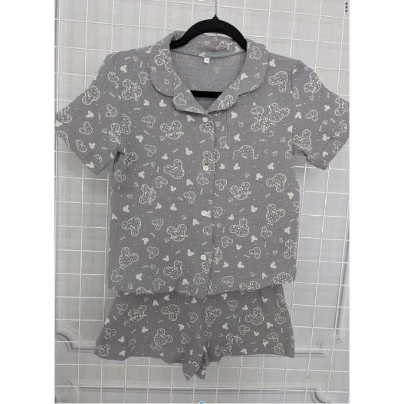 Дитяча піжама з мусліна шорти із сорочкою Сірий, Мікі Маус, 146-152