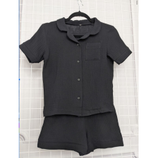 Дитяча піжама з мусліна шорти із сорочкою Чорний, Без візерунка, 110-116