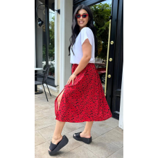 Костюм жіночий футболка зі спідницею  Червоний, 50/52