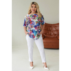 Костюм жіночий блузка та штани з тканини софт Білий, 50/52