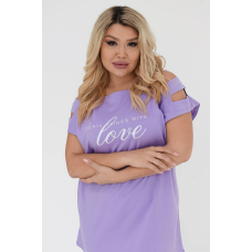 Жіночий літній костюм із бриджами Бузковий, 50/52