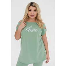 Жіночий літній костюм із бриджами Фісташковий, 54/56