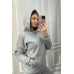 Костюм спортивний жіночий трьохнитка петля Сірий, XXL Костюм спортивний жіночий трьохнитка петля Сірий, XXL